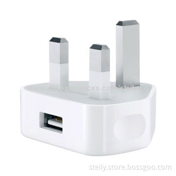 Original UK Standard USB Wall 3-pin Plug Power Charger Adapter for iPhone 5/4/4S, Samsung and HTC